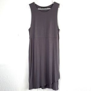 Athleta Grey Modal Crossover Hem Size Large Scoop neck Sleeveless Casual Dress